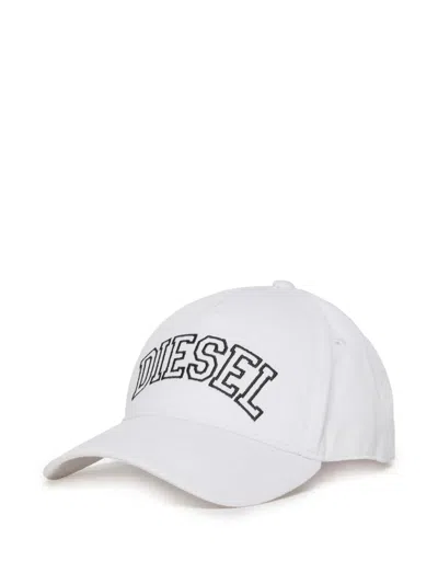 Diesel Kids' Gabardine Baseball Cap In White