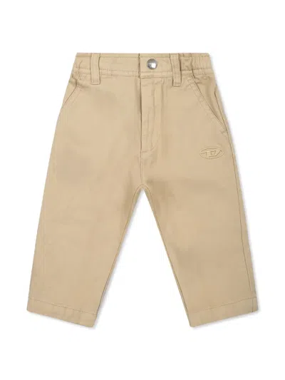 Diesel Babies' Gabardine-weave Trousers In Neutrals