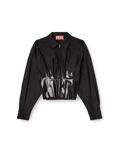 Diesel G-anbu Virgin Wool Blend Jacket In Black