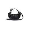 Diesel Grab-d S-small Scrunched Hobo Bag In Shiny Pu In Black