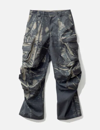 Diesel Garment Printed Cargo Pants In Blue