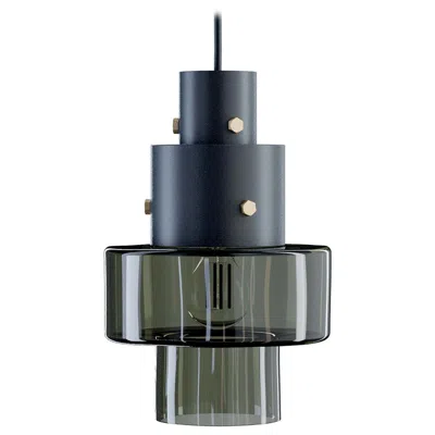 Pre-owned Diesel Gask Suspension Lamp In Black With Army Green Diffuser By  Living