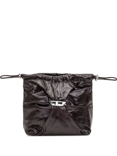 Diesel Gathered Design Shoulder Bag In Black