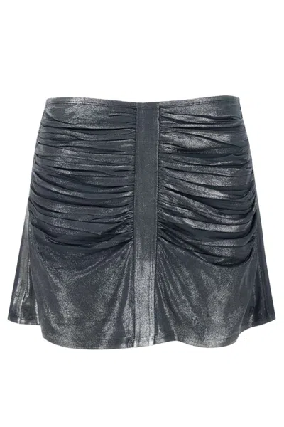 Diesel Gathered Multicolor Skirt With Soft Shine In Gray