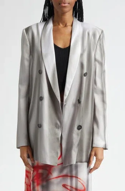 Diesel ® G-avina Double Breasted Satin Blazer In Gray