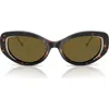 Diesel ® Geck-d 54mm Oval Sunglasses In Shiny Havana/brown