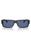 Diesel ® Geck-d 57mm Rectangular Sunglasses In Shiny Blue/solid Blue
