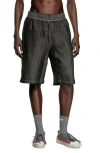 Diesel Leon Black Bermuda Pants With Elastic Waist And Two Rear Welt Pockets In Tech Fabric Man In Deep/black