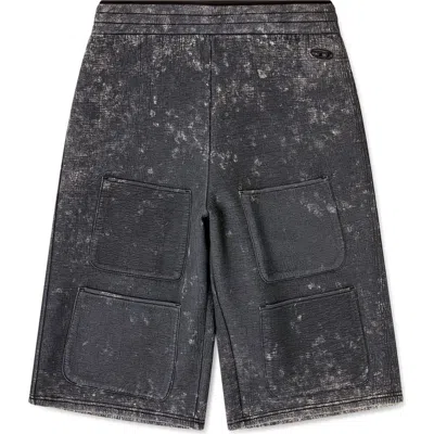 Diesel ® Gender Inclusive S-typ Marble Effect Wide Leg Utility Shorts In Brown