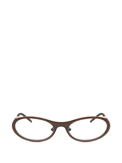 Diesel Geometric-frame Glasses In Brown