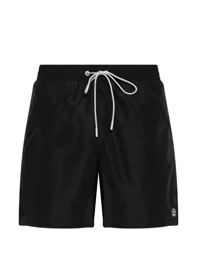 Diesel George-41-utlt Drawstring Logo-patch Swim Shorts In Black