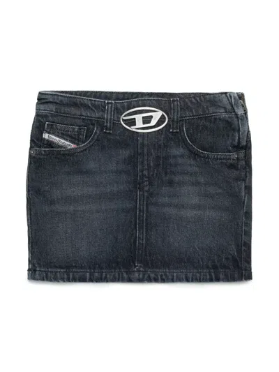 Diesel Kids' Geron-s2-j Miniskirt In Black