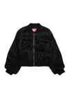 Diesel Satin-weave Bomber Jacket In Black