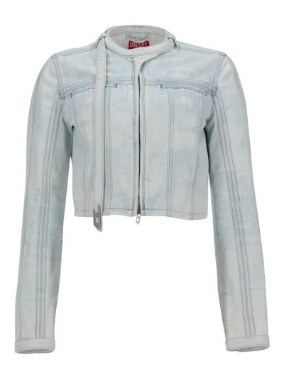 Diesel Giacca Cropped De-saphix In Blue