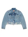 DIESEL GIACCA CROPPED IN DENIM CON ROTTURE