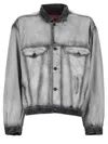 Diesel Gray Medium-light Skeleton Denim Trucker Jacket In Gray
