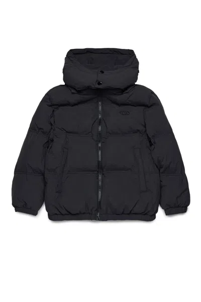 Diesel Giacca Imbottita Corta Con Cappuccio In Black