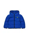Diesel Giacca Imbottita Corta Con Logo Oval D In Blue