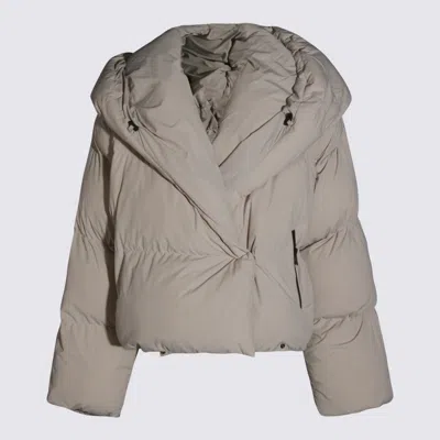 Diesel Beige Down Jacket In Gray
