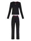Diesel Gilda-d-core Logo-waistband Pajama Set In Black