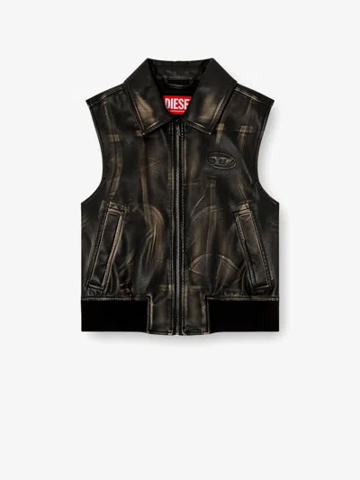 Diesel Distressed Mini Gilet Bomber For Women In Multi