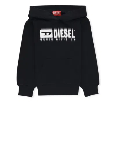 Diesel Kids' Ginn Hoodie In Black