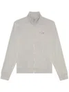 Diesel Zip-up Sweatshirt With Metallic Logo In Grey