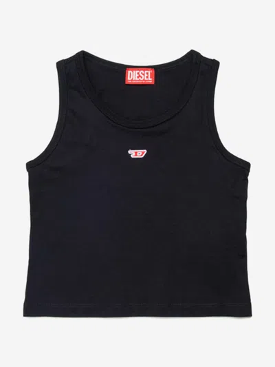 Diesel Babies' Girls D Logo Sleeveless Top In Black