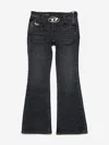 Diesel Black Bootcut Jeans With Buckle In Black