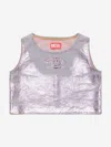 Diesel Girls Metallic Coated Sleeveless Top In Pink