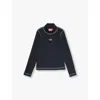 Diesel Contrast-stitching Long-sleeve Top In Nero
