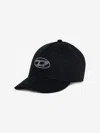Diesel Oval D Branded Baseball Cap With Studs In Black