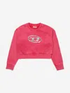 Diesel Girls Oval D Logo Sweatshirt In Red