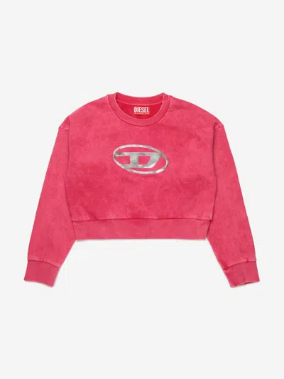 Diesel Kids'  Girls Oval D Logo Sweatshirt In Red