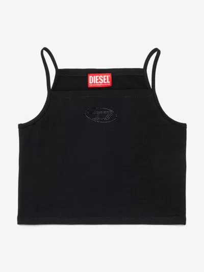 Diesel Babies' Girls Oval D Sleeveless Top In Black