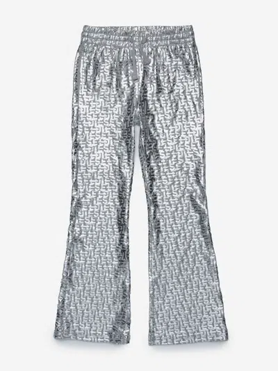 Diesel Girls Pendyx Branded Trousers In Silver