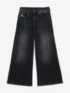 Diesel Mid-rise Wide-leg Jeans In Black