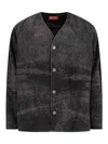 Diesel Black Denim Jacket In Gray