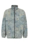 Diesel 'd-krap' Light-blue Worn Effect Jacket With Zip And Raised Collar