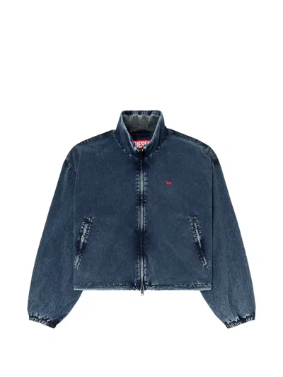 Diesel G-leamer Acid-wash Jacket In Blue