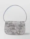 Diesel Glitter Print Shoulder Bag In Gray