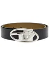 Diesel Reversible Belt With Adjustable Metal Buckle In Black