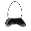 Diesel Curved Black Play Clutch With Glossy Finish And Magnetic Closure In Black