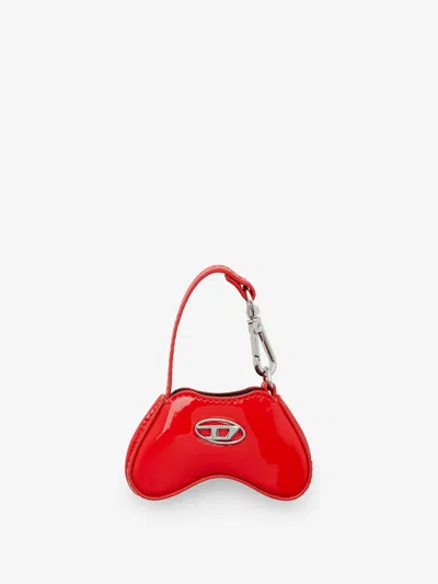 Diesel Glossy Play Charm Keychain In Red