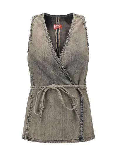 Diesel Gold-brush Denim Top