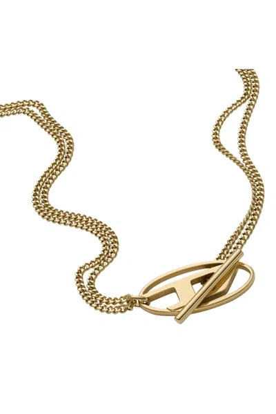 Diesel Gold-tone Stainless Steel Chain Necklace In Oro