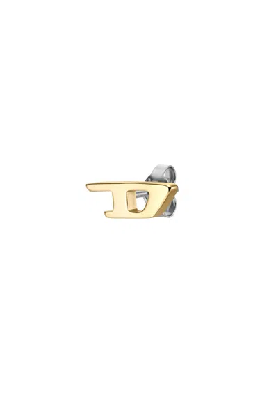Diesel Gold-tone Stainless Steel Stud Earring In Oro