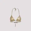 Diesel Lady Logo Triangle Bikini Top In Golden