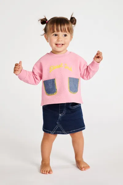 Diesel Kids' Denim Skirt With Logo In Blue