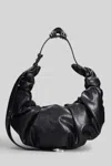 Diesel Grab-d L-large Scrunched Hobo Bag In Shiny Pu In Black